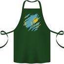 Torn Kazakhstan Flag Kazakh Day Football Cotton Apron 100% Organic Forest Green