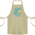 Torn Kazakhstan Flag Kazakh Day Football Cotton Apron 100% Organic Khaki