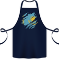 Torn Kazakhstan Flag Kazakh Day Football Cotton Apron 100% Organic Navy Blue