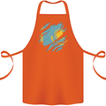 Torn Kazakhstan Flag Kazakh Day Football Cotton Apron 100% Organic Orange