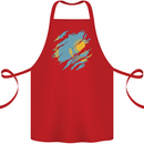 Torn Kazakhstan Flag Kazakh Day Football Cotton Apron 100% Organic Red