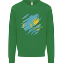 Torn Kazakhstan Flag Kazakh Day Football Kids Sweatshirt Jumper Irish Green