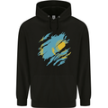 Torn Kazakhstan Flag Kazakh Day Football Mens 80% Cotton Hoodie Black