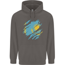 Torn Kazakhstan Flag Kazakh Day Football Mens 80% Cotton Hoodie Charcoal