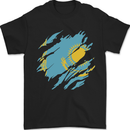 Torn Kazakhstan Flag Kazakh Day Football Mens T-Shirt 100% Cotton Black