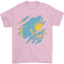 Torn Kazakhstan Flag Kazakh Day Football Mens T-Shirt 100% Cotton Light Pink