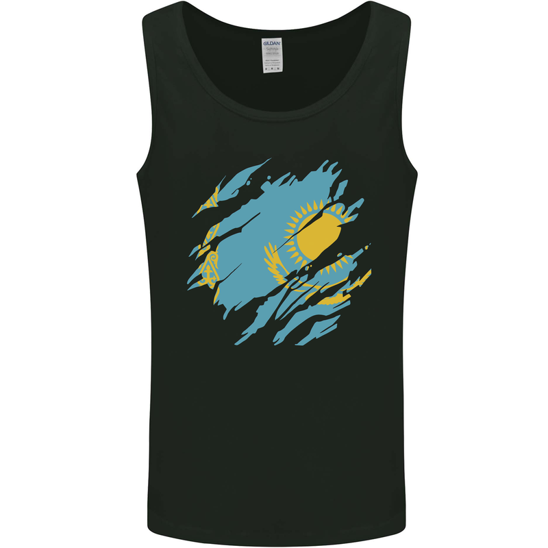 Torn Kazakhstan Flag Kazakh Day Football Mens Vest Tank Top Black