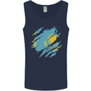 Torn Kazakhstan Flag Kazakh Day Football Mens Vest Tank Top Navy Blue