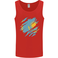 Torn Kazakhstan Flag Kazakh Day Football Mens Vest Tank Top Red
