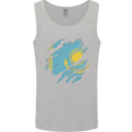 Torn Kazakhstan Flag Kazakh Day Football Mens Vest Tank Top Sports Grey