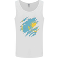 Torn Kazakhstan Flag Kazakh Day Football Mens Vest Tank Top White