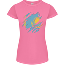 Torn Kazakhstan Flag Kazakh Day Football Womens Petite Cut T-Shirt Azalea