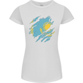 Torn Kazakhstan Flag Kazakh Day Football Womens Petite Cut T-Shirt White