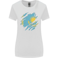 Torn Kazakhstan Flag Kazakh Day Football Womens Wider Cut T-Shirt White