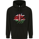 Torn Kenya Flag Kenyan Day Football Childrens Kids Hoodie Black