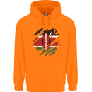 Torn Kenya Flag Kenyan Day Football Childrens Kids Hoodie Orange