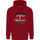 Torn Kenya Flag Kenyan Day Football Childrens Kids Hoodie Red