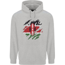 Torn Kenya Flag Kenyan Day Football Childrens Kids Hoodie Sports Grey