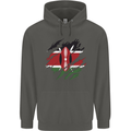 Torn Kenya Flag Kenyan Day Football Childrens Kids Hoodie Storm Grey