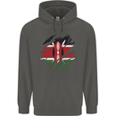 Torn Kenya Flag Kenyan Day Football Childrens Kids Hoodie Storm Grey