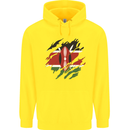 Torn Kenya Flag Kenyan Day Football Childrens Kids Hoodie Yellow