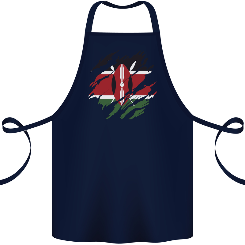 Torn Kenya Flag Kenyan Day Football Cotton Apron 100% Organic Navy Blue