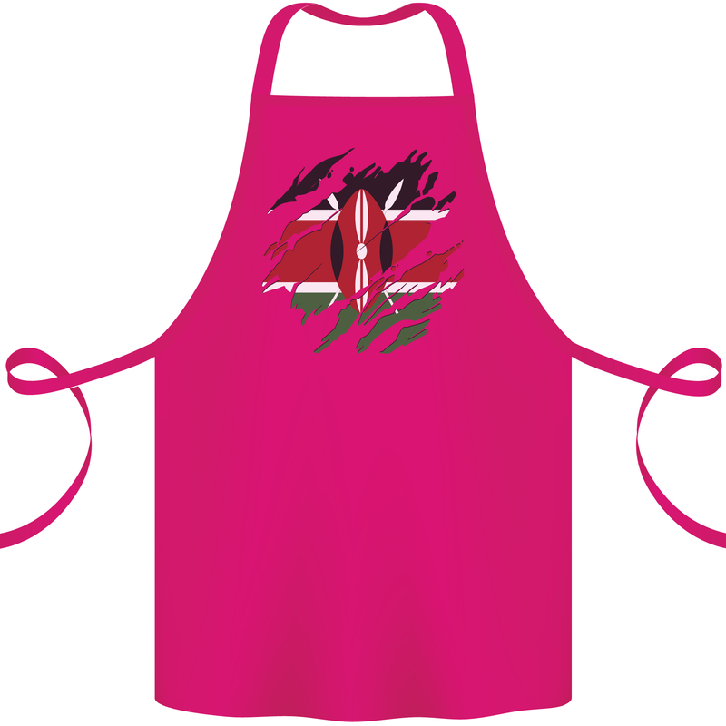 Torn Kenya Flag Kenyan Day Football Cotton Apron 100% Organic Pink