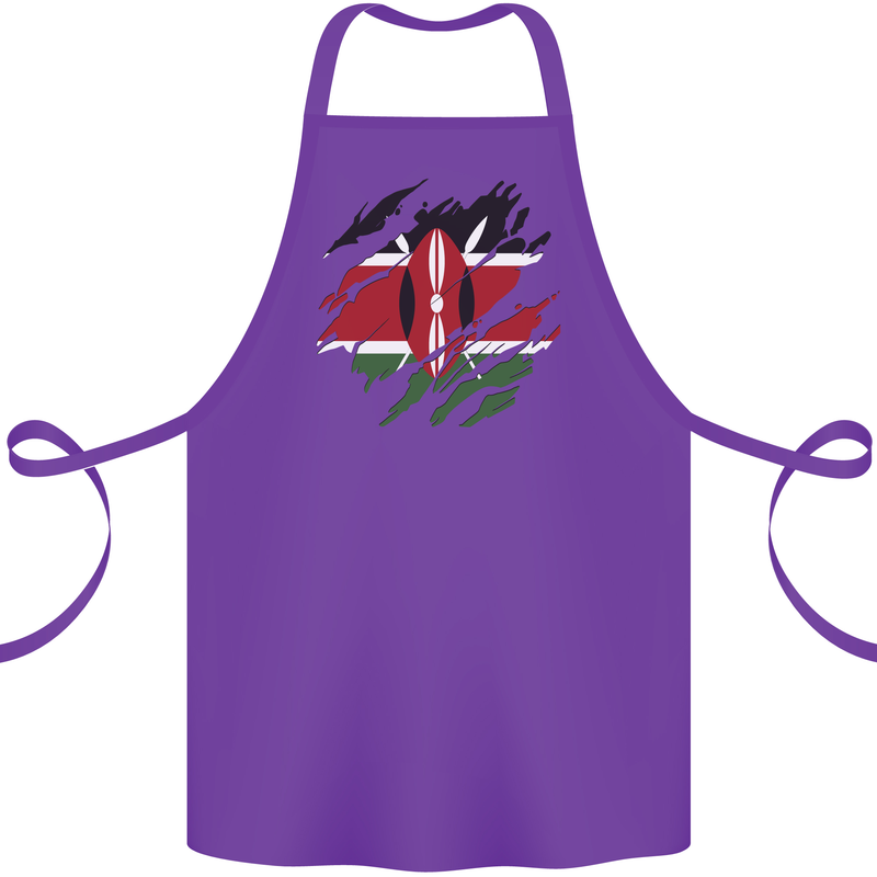 Torn Kenya Flag Kenyan Day Football Cotton Apron 100% Organic Purple