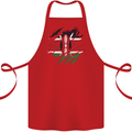 Torn Kenya Flag Kenyan Day Football Cotton Apron 100% Organic Red