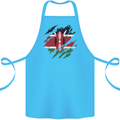 Torn Kenya Flag Kenyan Day Football Cotton Apron 100% Organic Turquoise