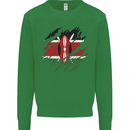 Torn Kenya Flag Kenyan Day Football Kids Sweatshirt Jumper Irish Green