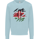 Torn Kenya Flag Kenyan Day Football Kids Sweatshirt Jumper Light Blue