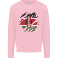 Torn Kenya Flag Kenyan Day Football Kids Sweatshirt Jumper Light Pink