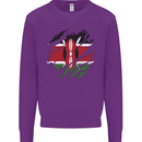 Torn Kenya Flag Kenyan Day Football Kids Sweatshirt Jumper Purple