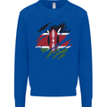 Torn Kenya Flag Kenyan Day Football Kids Sweatshirt Jumper Royal Blue