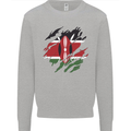 Torn Kenya Flag Kenyan Day Football Kids Sweatshirt Jumper Sports Grey