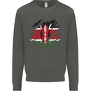 Torn Kenya Flag Kenyan Day Football Kids Sweatshirt Jumper Storm Grey