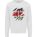 Torn Kenya Flag Kenyan Day Football Kids Sweatshirt Jumper White
