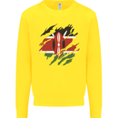 Torn Kenya Flag Kenyan Day Football Kids Sweatshirt Jumper Yellow