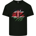 Torn Kenya Flag Kenyan Day Football Kids T-Shirt Childrens Black