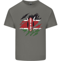 Torn Kenya Flag Kenyan Day Football Kids T-Shirt Childrens Charcoal