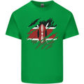 Torn Kenya Flag Kenyan Day Football Kids T-Shirt Childrens Irish Green