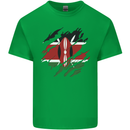 Torn Kenya Flag Kenyan Day Football Kids T-Shirt Childrens Irish Green