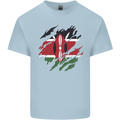 Torn Kenya Flag Kenyan Day Football Kids T-Shirt Childrens Light Blue