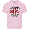Torn Kenya Flag Kenyan Day Football Kids T-Shirt Childrens Light Pink