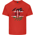 Torn Kenya Flag Kenyan Day Football Kids T-Shirt Childrens Red