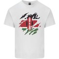 Torn Kenya Flag Kenyan Day Football Kids T-Shirt Childrens White