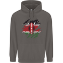 Torn Kenya Flag Kenyan Day Football Mens 80% Cotton Hoodie Charcoal