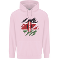 Torn Kenya Flag Kenyan Day Football Mens 80% Cotton Hoodie Light Pink