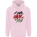 Torn Kenya Flag Kenyan Day Football Mens 80% Cotton Hoodie Light Pink